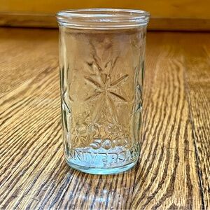 Vintage Anchor Hocking Atomic Starburst Pattern Jelly Jar Juice Glass MCM